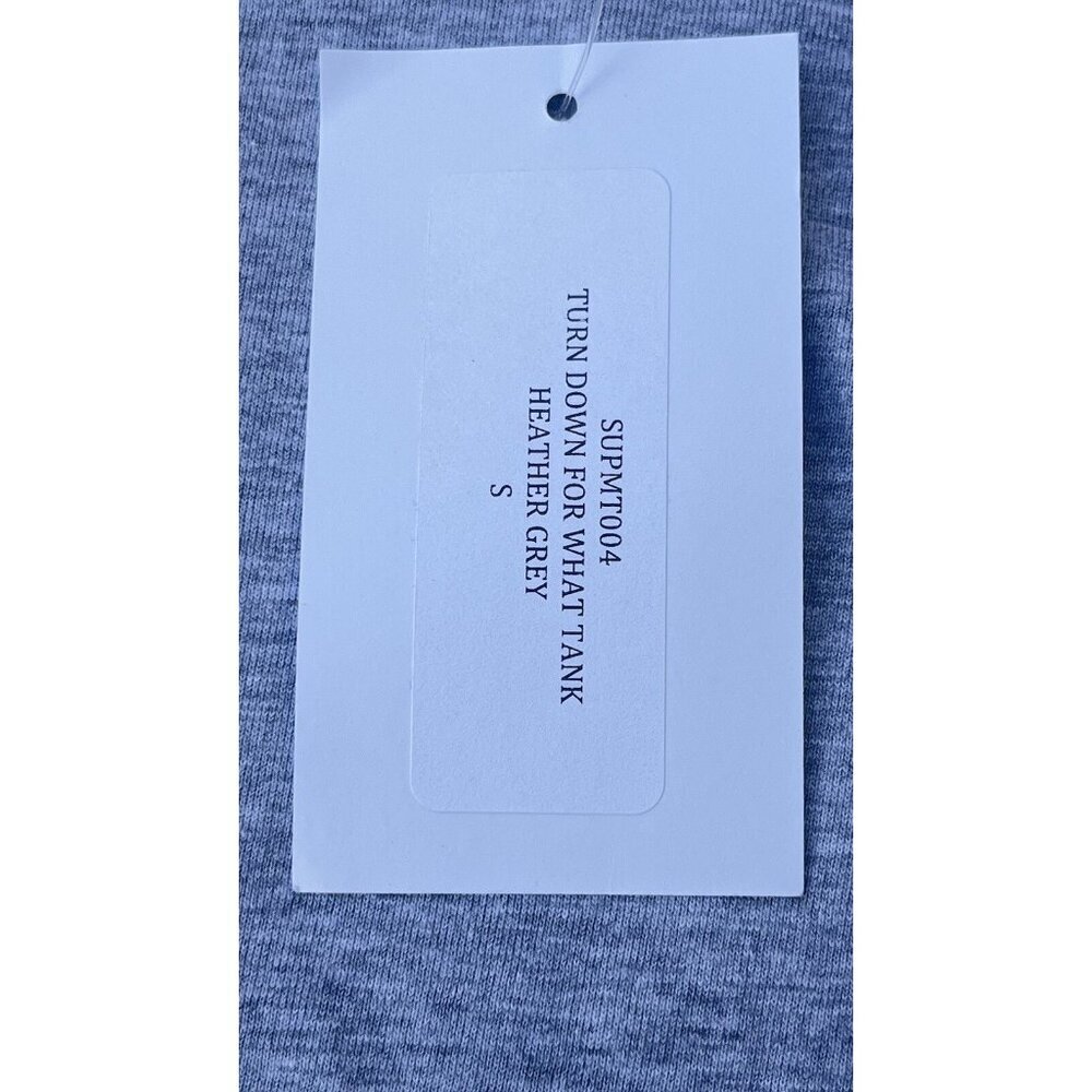 Super Muse Women’s Heather Gray Cotton Turndown For What Tank Size S - Picture 6 of 15